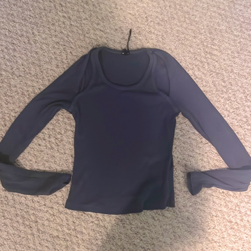 Monrow size small blue cutout long sleeve - Picture 4 of 4